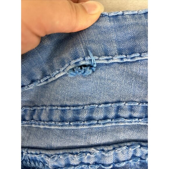True Religion Jeans Womens Size 32 Blue Lily Super T Capri Made In USA *FLAW - Picture 13 of 13